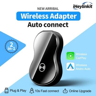 買う Android Auto対応 2-in-1 ワイヤレス CarPlay USBアダプター プラグアンドプレイ ポータブルデザイン ユニバーサルフィット online manufacture